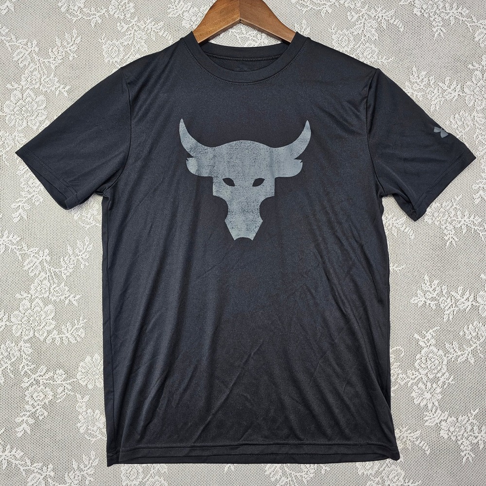 Under Armour Project Rock T Shirt Youth Size Large Graphic Logo Athletic‎ Tee